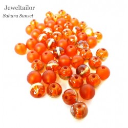 Deluxe Sahara Sunset Orange Brown Glass Bead Mix 8mm ~  Stylish Jewellery Making
